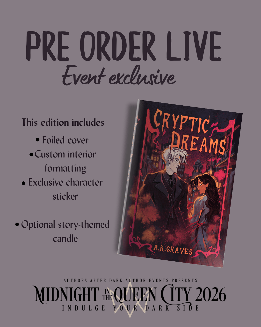 AAM Exclusive - AK Graves 'Cryptic Dreams' - SteamyBookworms