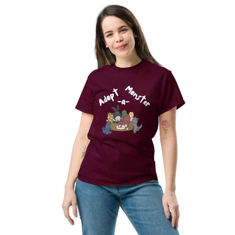 Adopt - a - Monster Unisex T-Shirt – Bookish Monster Lovers Graphic Tee - SteamyBookworms