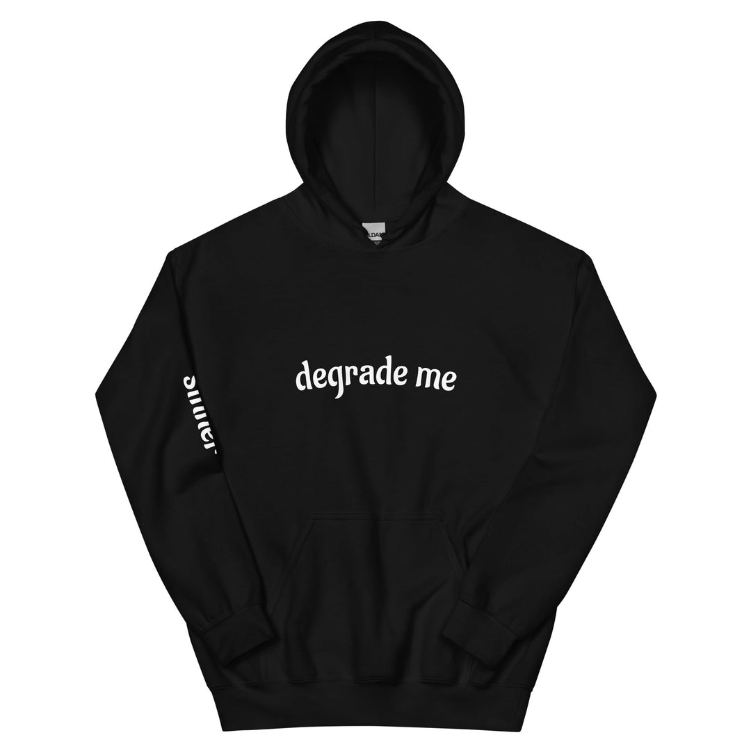 Dark Romance Reader Hoodie | Spicy Bookish Sweatshirt “Degrade Me” Front + Sinner Sleeve - SteamyBookworms