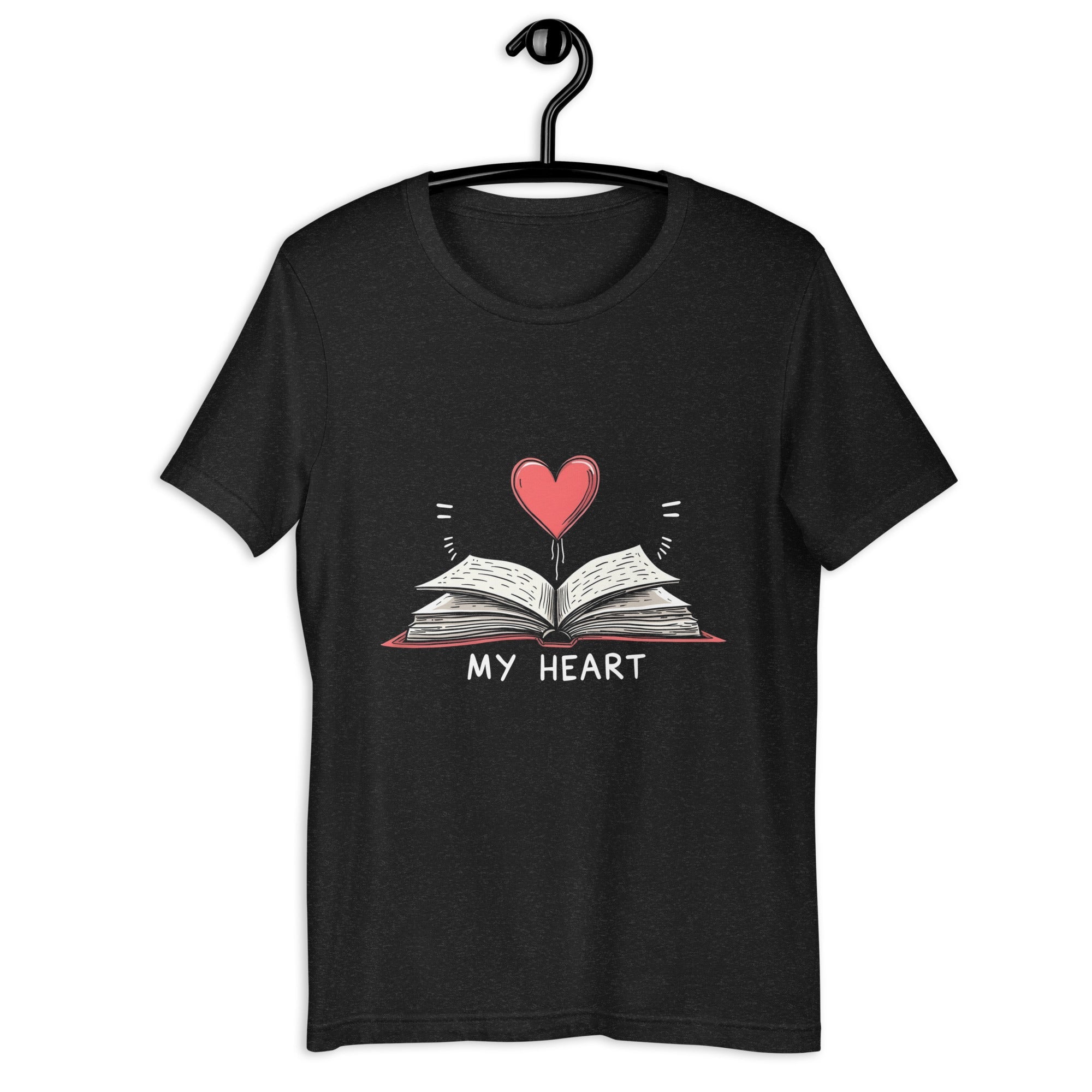 My Heart in a Book T-Shirt | Bookish Apparel | SteamyBookworms